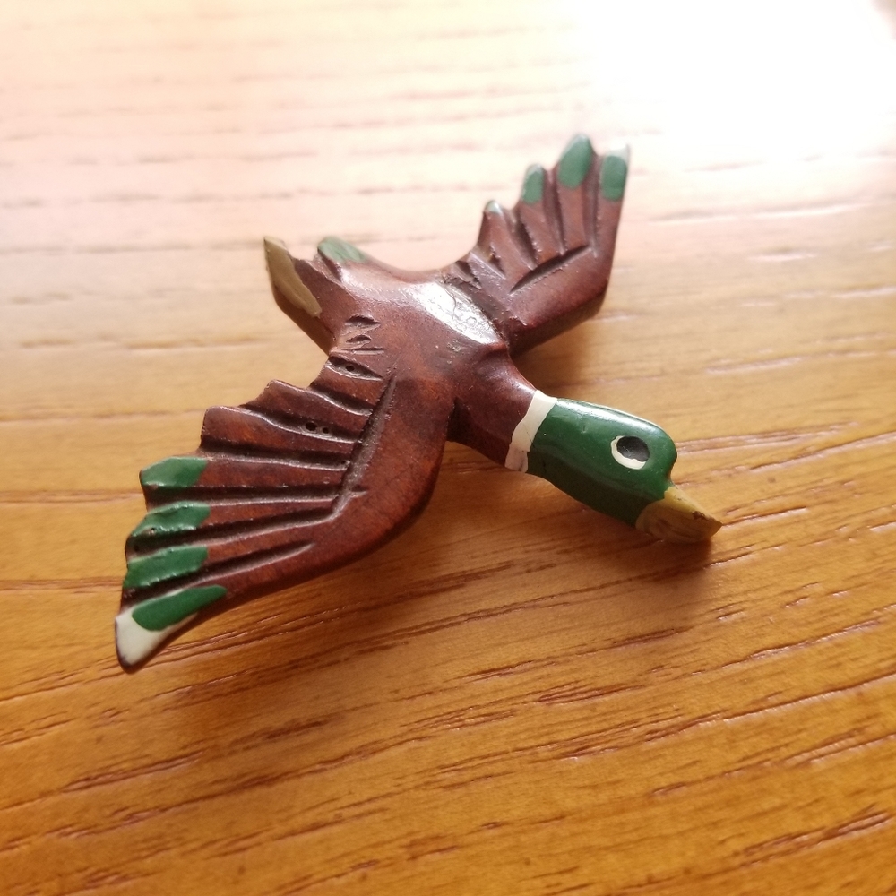 3/$20 Vintage Wood Duck Brooch
